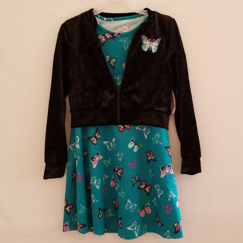 Wonder Nation Girls Butterfly Dress Set